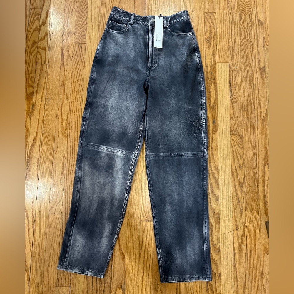 Grey leather pants from remain
